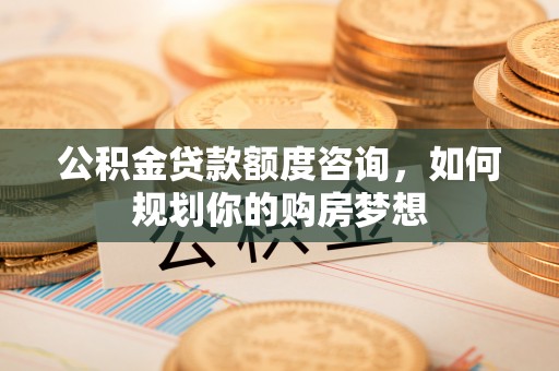 晴隆公积金贷款额度咨询，如何规划你的购房梦想
